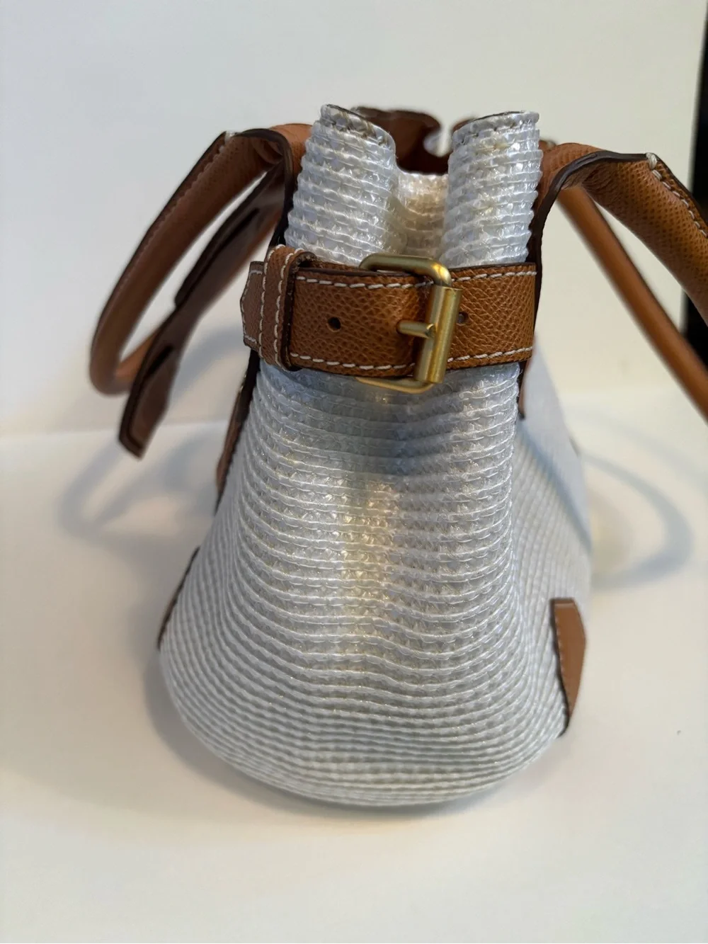 Rare Vintage Eric Javits White Raffia Woven Shopper Satchel NWT